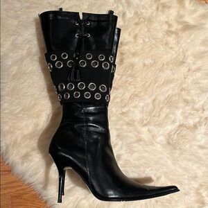 Mario Bolucci Italian Made Black Leather Boots Wonens Size 37